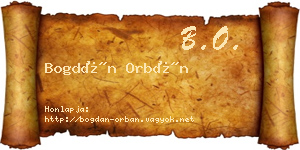 Bogdán Orbán névjegykártya