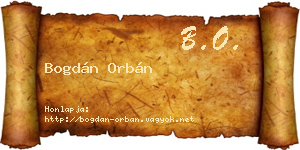 Bogdán Orbán névjegykártya