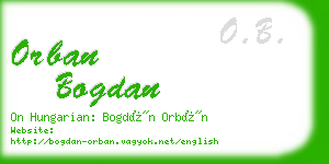 orban bogdan business card